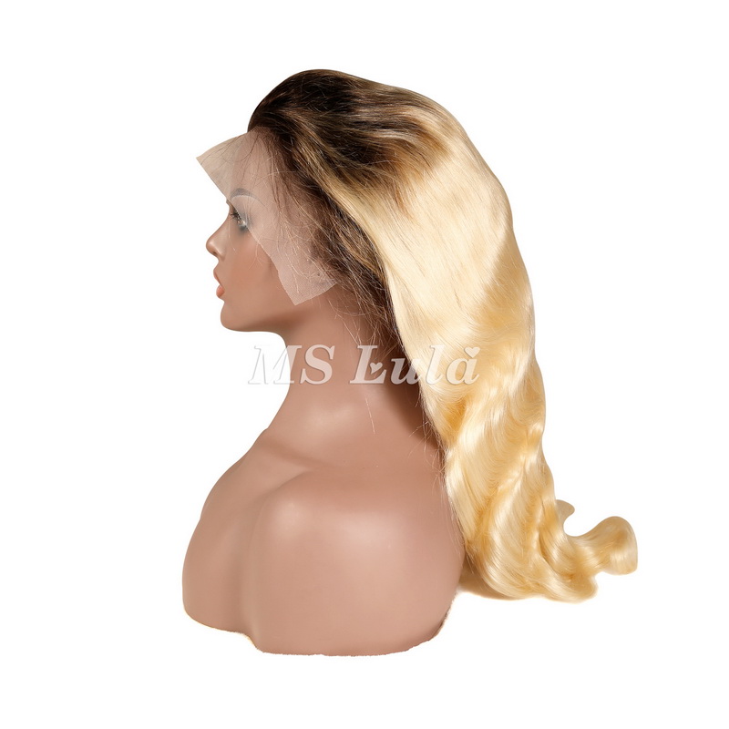 Mslula 1b/613 Color Ombre Root 13x4 Transparent Lace Front Wigs Body Wave - 图片 4